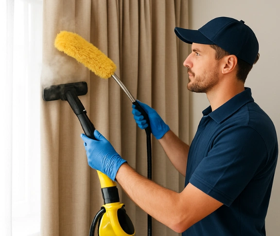 Trusted curtain steam cleaning technician Matty Curtain Cleaning moorooka QLD
