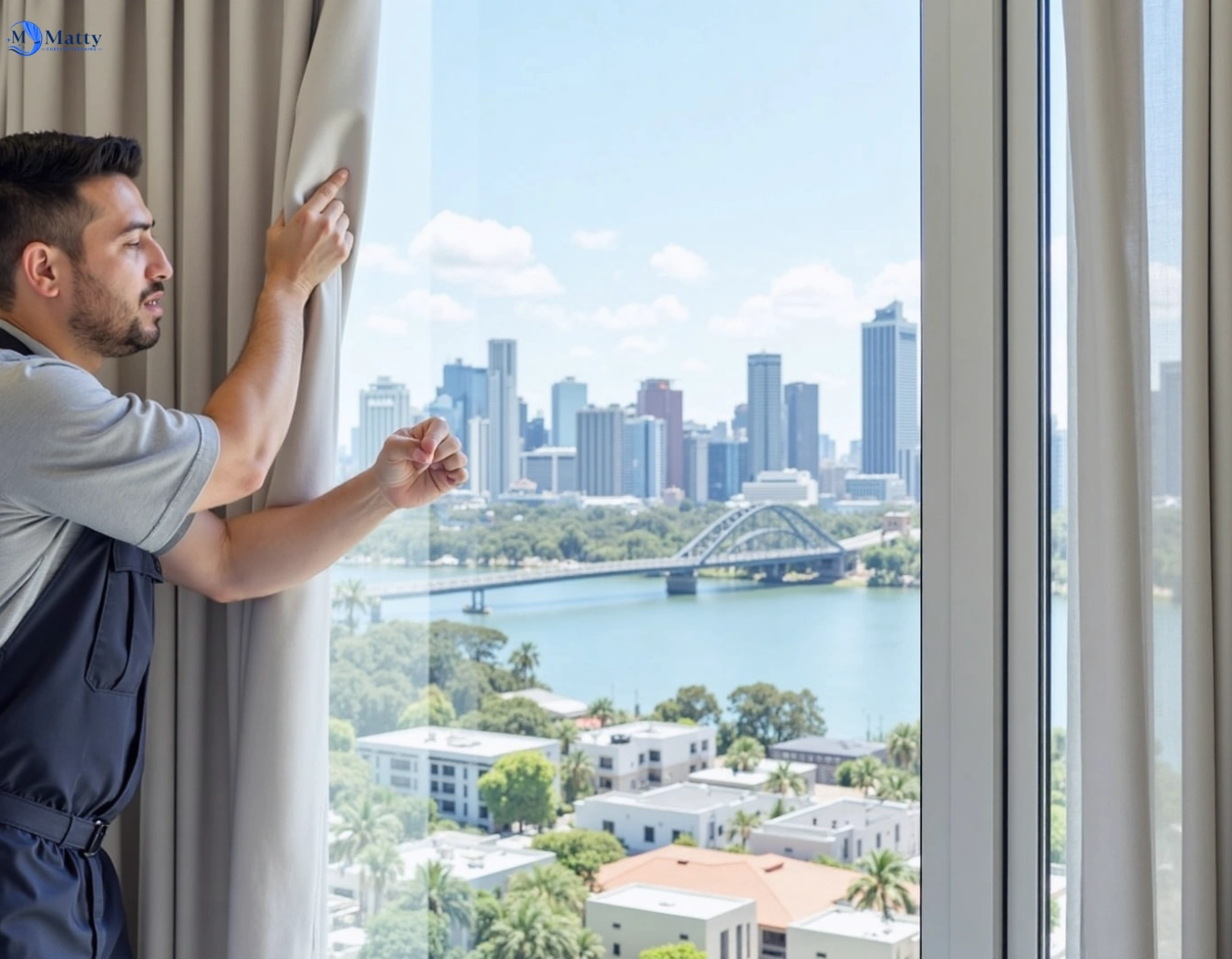Professional curtain steam cleaning service moorooka QLD by Matty Curtain Cleaning
