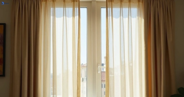 Dusty and dull curtains in moorooka before steam cleaning